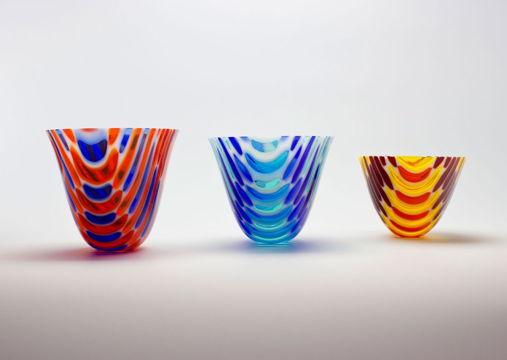 Glass vases by Galiani Glass Art in Poole, Dorset